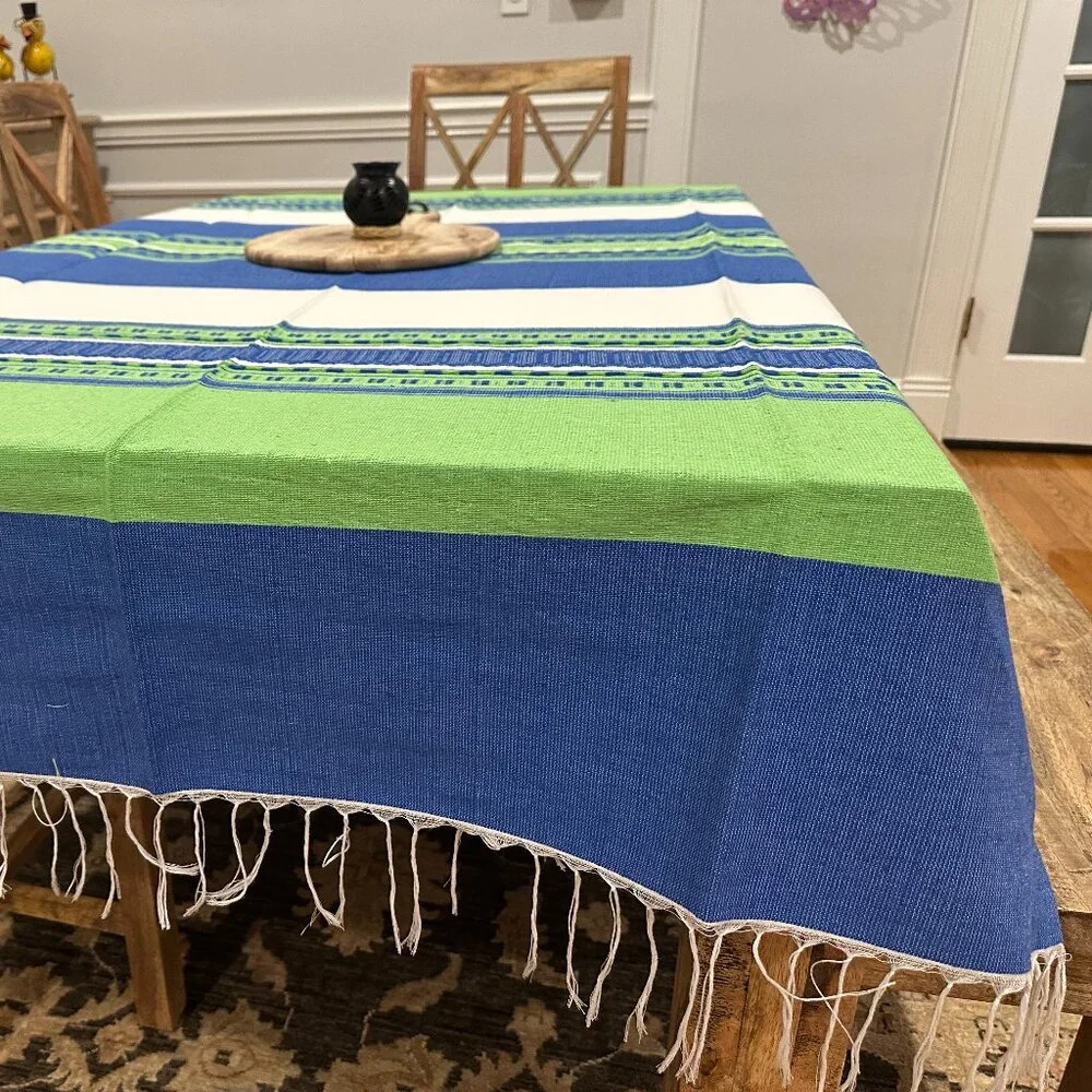 78'' Tablecloth from Oaxaca Mexico made with Handloom fabric. Handmade